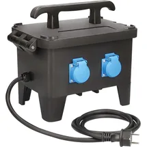 as - Schwabe as-Schwabe Steckdosenleiste G-M23, mit 2m Kabel, 4-fach, FI-Schutzschalter, in schwarz,