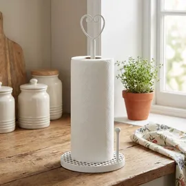 Ambiente Haus Küchenrollenständer Herz in Antikweiß", weiß, B:17cm H:39cm T:17cm, Eisen, Küchenrollenhalter, Halter für Küchenrollen