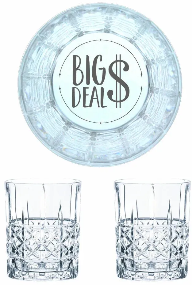 Nachtmann Whiskyglas Gravur Big Deal, Whiskeygläser Set, Gravur, Geschenk, Kristallglas, 345 ml, 2er Set