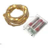 MARELIDA LED Lichterkette Seil Jute 2 m Warmweiß