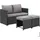 Tectake Monopoli Rattanlounge-Set 4-tlg. schwarz