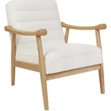 Beliani Sessel, Weiß, Hellbraun, 62x79x74 cm, Wohnzimmer, Sessel, Polstersessel