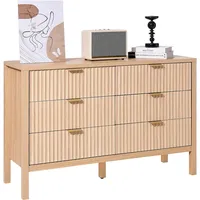 Vevor Kommode mit 6 geriffelten Schubladen & Schiebe- und
