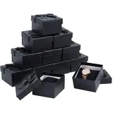 nbeads 12 Stück Uhrenbox Mit Kissen, 9.3x8.7x5.7cm Armbanduhr-Geschenketui Mit Schleife Karton Uhrenboxen Schmuck-Geschenkboxen Für Armbanduhren Schmuck Geschenke Armbänder, Schwarz