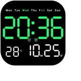 Multifunktionale LED-Wanduhr, Fernbedienung, Timing, Countdown, Temperaturanzeige, Grün - Grün