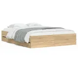 vidaXL Bettgestell 150 x 200 cm Schubladen Sonoma-Eiche