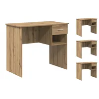 VidaXL Schreibtisch mit Stauraum Handgefertigte Eiche 90x49,5x75 cm Furnierholzwerkstoff