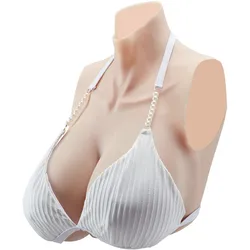 VEVOR Gefälschte Silikonbrüste H-Cup hoher Kragen für Cosplay Drag Queen