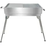 olymp handels gmbh Mangal Edelstahl President rostfrei Schaschlik Grill mit Grillrost und Ablage