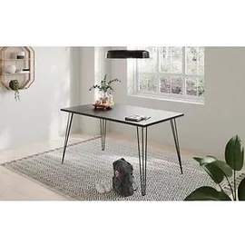 MÖBELPARTNER Fynn Schreibtisch schwarz rechteckig, 4-Fuß-Gestell schwarz 120,0 x 80,0 cm