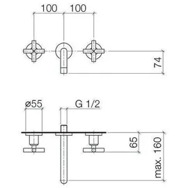 Dornbracht Tara. 160 Zweihandmischer (36707892-08)