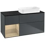 Villeroy & Boch Finion Waschtischunterschrank F682PCHG 120x60,3x50,1cm, Regal links Oak Veneer, Midnight Blue Matt Lacquer