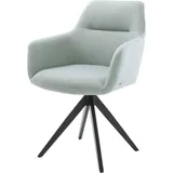 DeLife Drehstuhl Pejo-Flex Kreuzgestell kantig Schwarz Stripes Mint 180° drehbar