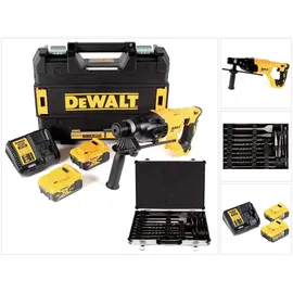 DeWalt DCH 133 P2 Akku Kombihammer 18V 2,6J SDS Plus inkl. 2 x 5,0 Ah + Ladegerät + 17 Tlg Bohrer Meißel Set