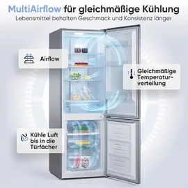 Bomann KG 7370 Kühl-Gefrierkombination (253 l, 1810 mm hoch, Silber)