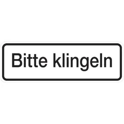 Hinweisschild, Bitte klingeln, 60 x 180 mm, Folie - 180x60 mm Folie selbstklebend