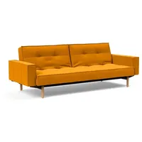 INNOVATION LIVING Schlafsofa mit Armlehnen Splitback Stem Stoff Gelb Curry