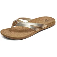 Reef Pacific Joy Damen-Flip-Flop, Riemen aus veganem Leder und weich gepolstertem Fußbett, Golden Hour, 35 EU - 35 EU