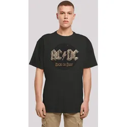 T-Shirt F4NT4STIC "ACDC Rock Band Shirt Rock or Bust", Herren, Gr. 4XL, schwarz, Obermaterial: 100% Baumwolle, casual, oversize, Rundhals, Kurzarm ohne Bündchen, Shirts, Print