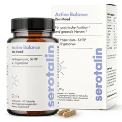 serotalin Active Balance Zen Mood | Johanniskraut, Griffonia & B-Vitaminen Nerven Psyche Vegan Kapseln 60 St
