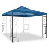 habeig Pavillon WASSERDICHTER Pavillion Romantika 3x3m Metall inkl. Dach wasserfest, (inkl. Dach und Gestell), 100% wasserdicht blau