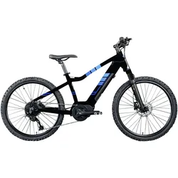 E-Bike ZÜNDAPP "Z240" Gr. 38, schwarz (schwarz, blau), E-Bikes, 38cm, 24 Zoll (60,96cm), E Bike Mountainbike 24 Zoll Elektro Bike 130-145 cm Jugendliche ab 8
