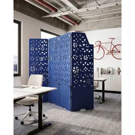 Beliani Büro-Raumteiler Starry 240 x 180 cm Marineblau