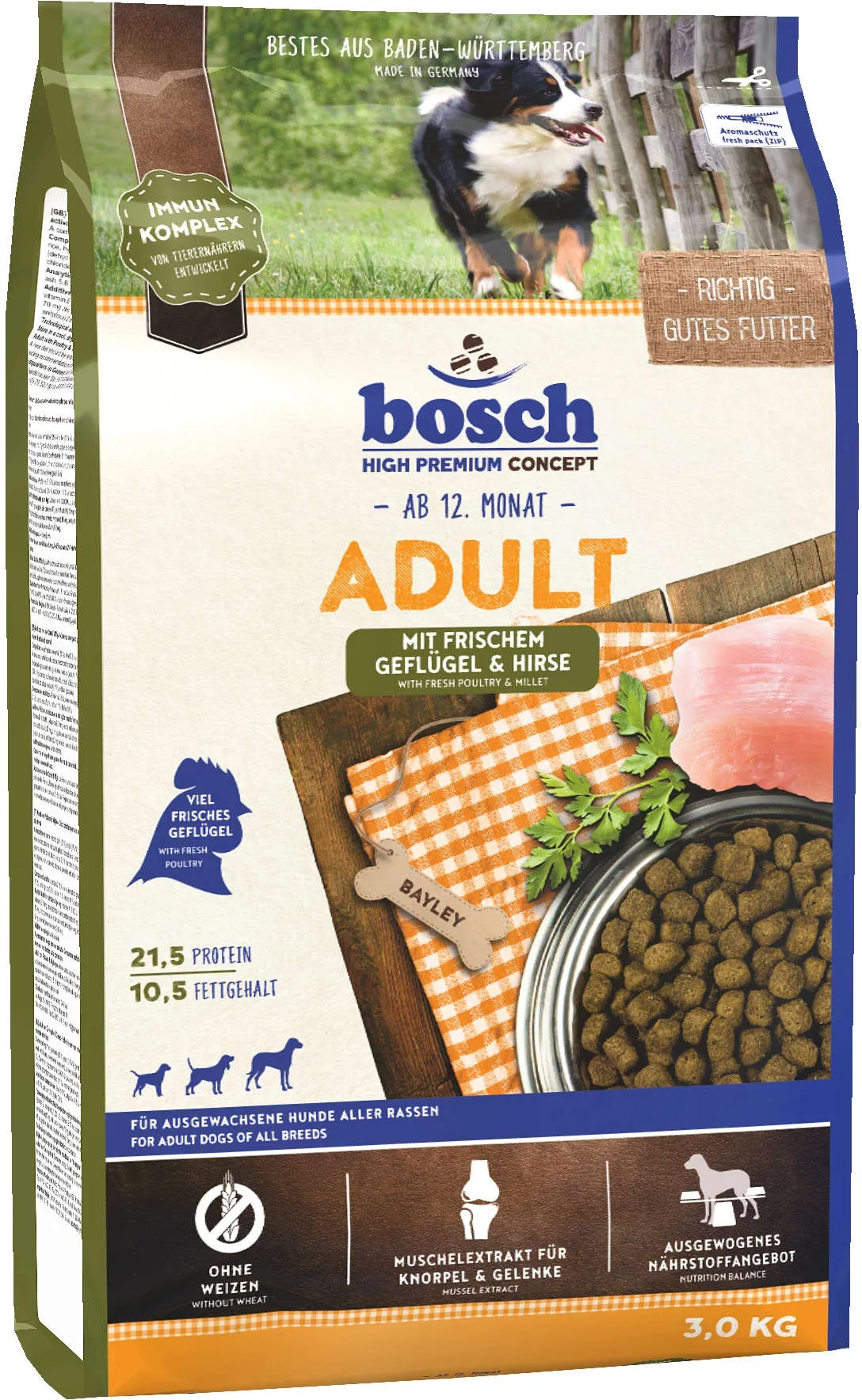 bosch Hunde-Trockenfutter Adult Geflügel & Hirse