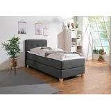 Home Affaire Boxspringbett »Fargo«, inkl. Topper, in 3 Matratzenarten, in Samt- oder Strukturstoff grau
