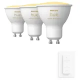 Philips Hue White Ambiance GU10 350lm • 3er Pack mit Dimmschalter