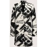 Madeleine Eleganter Gehrock mit Print-Design in schwarz / wollweiß), | Gr.: 40