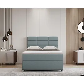 panda möbel Boxspringbett 120 x 200 cm Hellblau