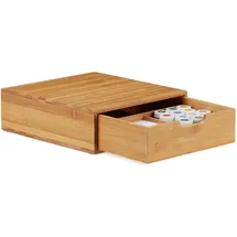 Relaxdays Schubladenbox 29,5 x 30,5 x 10 cm 1-tlg. braun