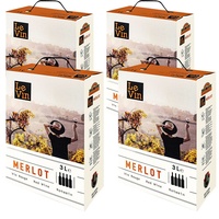 Le Vin Merlot IGP, trocken, Bag-in-Box, sortenreines Weinpaket (4x3,0l)