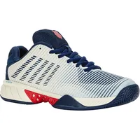 K-Swiss Hypercourt Express 2 Tennis Shoe, Blanc de Blanc/Blue Opal/Lollipop, 43 EU