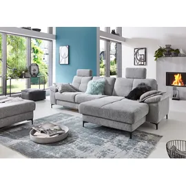 Candy Eckcouch Chenille 2-Sitzer Silber