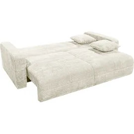 ed exciting design "Bullet", beige (creme), B:235cm H:88cm T:120cm, 95% Polyester, 5% Polyamide, Sofas, Schlafsofa, mit Bettkasten & 2 Zierkissen