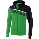 Erima Herren 5-C Trainingsjacke mit Kapuze, smaragd/schwarz/weiß, S
