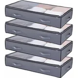 Vevor Unterbettkommode 996 x 500 x 180 mm 4-tlg. transparent