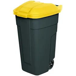 BRB Wertstoffsammler, Inhalt 100 Liter, Korpus anthrazit, Deckel gelb