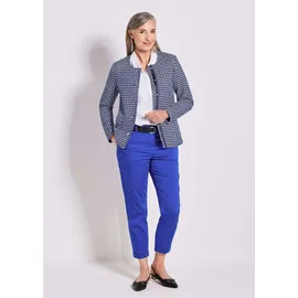 GOLDNER Elegante Karo-Jacke mit Glanzeffekten in royalblau weiß, / gemustert), | Gr.: 38