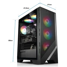 Kiebel Gaming PC Cobra VIII AMD Ryzen 5 8400F, 16GB DDR5, NVIDIA RTX 3050 8 GB, 1TB SSD, Windows 11, Gaming PC,