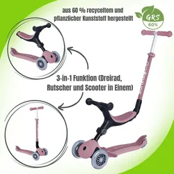 Globber Go-Up Foldable Plus Eco Scooter und Rutscher, Farbe: Beere