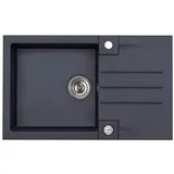 ALVEUS Rock 78x48 cm Mit Ablaufsystembedienung, Carbon 1090942 - Spülbecken