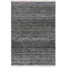 KADIMA DESIGN Strapazierfähiger Geometrischer Wohnzimmer-Teppich in Naturfarben - `Perran` Serie. Farbe: Blau, Textil, Gestreift, Rechteckig, 140x80 cm, | Kadima Design Teppich,