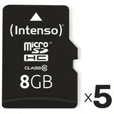 Intenso MicroSDHC Card 3413460, 8 GB 5er Pack