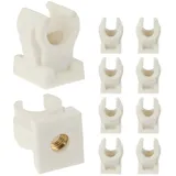 tecuro Rohrclip Set einfach 14/15 mm 10 Stück Kunststoff weiß