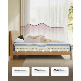 VASAGLE Matratze 90 x 200 cm H3 Gel-Memory-Schaumstoff