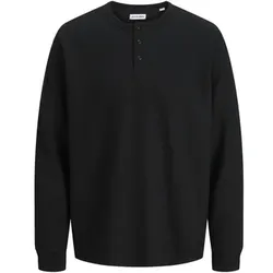 Jack & Jones  Langarmshirt Pullover DOVER HENLEY Longsleeve  in Schwarz, EU S