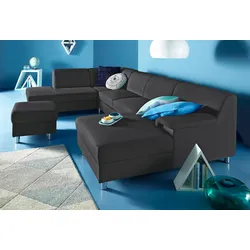 Wohnlandschaft INOSIGN "Jamie, U-Form", schwarz, B:308cm H:72cm T:80cm, Sofas, wahlweise mit Bettfunktion
